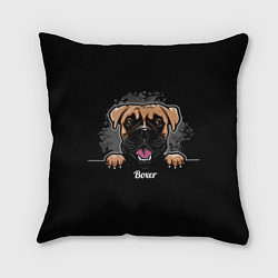 Подушка квадратная Боксёр Boxer, цвет: 3D-принт