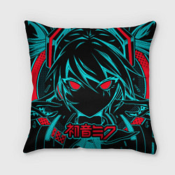 Подушка квадратная Мику Хацунэ Hatsune Miku, цвет: 3D-принт