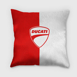 Подушка квадратная DUCATI WHITE RED STYLE LOGO