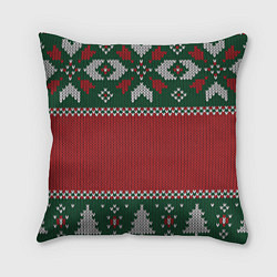 Подушка квадратная Knitted Christmas Pattern