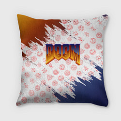 Подушка квадратная RUNES DOOM LOGO, цвет: 3D-принт