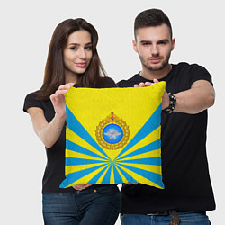 Подушка квадратная Большая эмблема ВВС РФ, цвет: 3D-принт — фото 2
