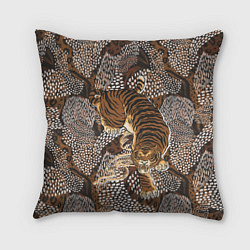 Подушка квадратная Тигр в засаде, цвет: 3D-принт