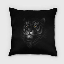 Подушка квадратная Голова хищного тигра, цвет: 3D-принт