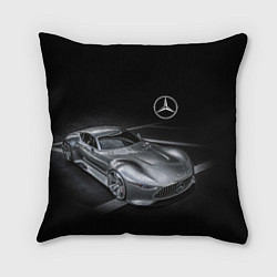 Подушка квадратная Mercedes-Benz motorsport black, цвет: 3D-принт