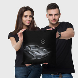 Подушка квадратная Mercedes-Benz motorsport black, цвет: 3D-принт — фото 2