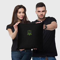 Подушка квадратная Краснодар green theme, цвет: 3D-принт — фото 2