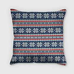 Подушка квадратная Knitted Christmas Pattern, цвет: 3D-принт