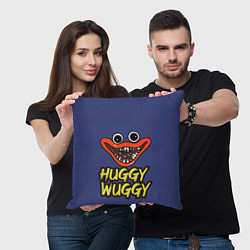 Подушка квадратная Huggy Wuggy: Smile, цвет: 3D-принт — фото 2