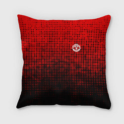 Подушка квадратная MU red-black