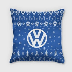 Подушка квадратная Volkswagen Новогодний, цвет: 3D-принт