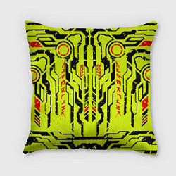 Подушка квадратная Cyberpunk 2077 YELLOW, цвет: 3D-принт