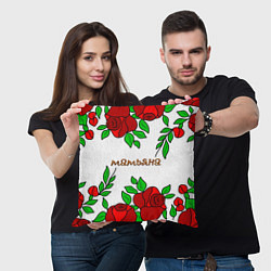 Подушка квадратная Татьяна в розах, цвет: 3D-принт — фото 2