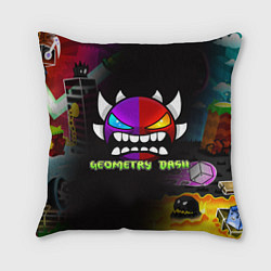Подушка квадратная Geometry Dash: Demon Art