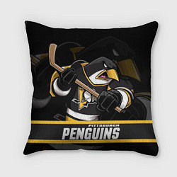 Подушка квадратная Питтсбург Пингвинз, Pittsburgh Penguins, цвет: 3D-принт