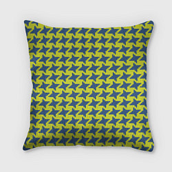 Подушка квадратная Сине-желтые гусиные лапки