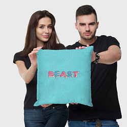 Подушка квадратная Mr Beast Donut, цвет: 3D-принт — фото 2