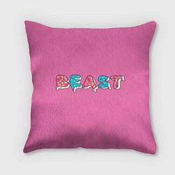 Подушка квадратная Mr Beast Donut Pink edition