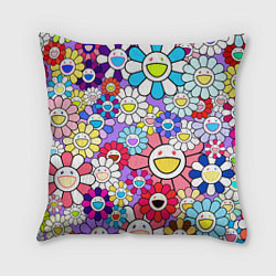 Подушка квадратная Цветы Takashi Murakami, цвет: 3D-принт