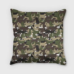 Подушка квадратная Камуфляж из Собак Camouflage
