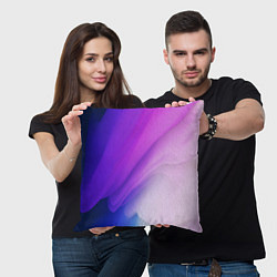 Подушка квадратная Волновой Градиент, цвет: 3D-принт — фото 2