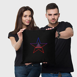 Подушка квадратная C CS CSK CSKA Moscow, цвет: 3D-принт — фото 2