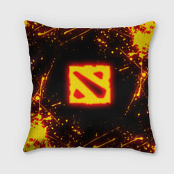 Подушка квадратная DOTA 2 FIRE LOGO ДОТА 2 ОГНЕННЫЙ ЛОГО, цвет: 3D-принт