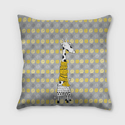 Подушка квадратная Милая жирафа в шарфе