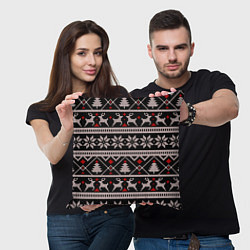 Подушка квадратная DEER SWEATER СВИТЕР С ОЛЕНЯМИ, цвет: 3D-принт — фото 2