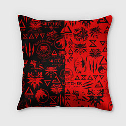 Подушка квадратная THE WITCHER LOGOBOMBING BLACK RED