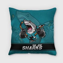 Подушка квадратная San Jose Sharks, Сан Хосе Шаркс, цвет: 3D-принт