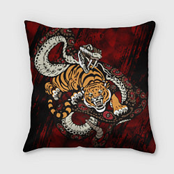 Подушка квадратная Тигр со Змеёй 2022, цвет: 3D-принт