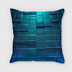 Подушка квадратная 3D квадраты неоновые