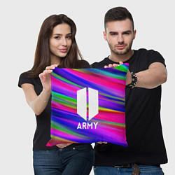 Подушка квадратная BTS ARMY RAIBOW, цвет: 3D-принт — фото 2