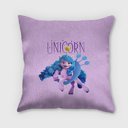 Подушка квадратная Unicorn Izzy, цвет: 3D-принт