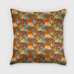 Подушка квадратная Дикие Животные, цвет: 3D-принт
