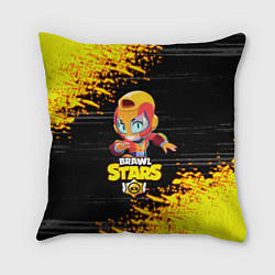Подушка квадратная BRAWL STARS MAX НЕОНОВЫЕ ШТРИХИ, цвет: 3D-принт