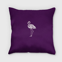 Подушка квадратная Фламинго в сиреневом, цвет: 3D-принт