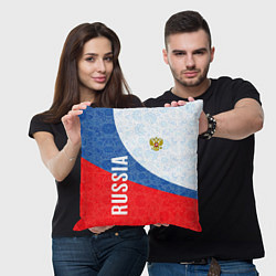 Подушка квадратная RUSSIA SPORT STYLE РОССИЯ СПОРТИВНЫЙ СТИЛЬ, цвет: 3D-принт — фото 2