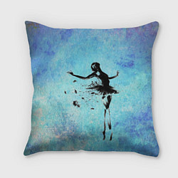 Подушка квадратная Прекрасный силуэт балерины, цвет: 3D-принт