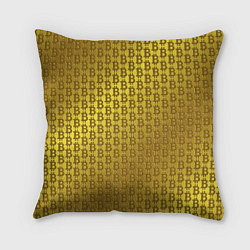 Подушка квадратная Биткоин золото, цвет: 3D-принт