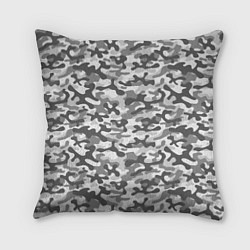 Подушка квадратная Серый Городской Камуфляж, цвет: 3D-принт