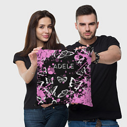 Подушка квадратная Adele - Бабочки, цвет: 3D-принт — фото 2