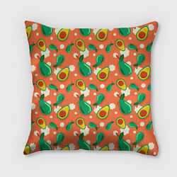 Подушка квадратная Паттерн из авокадо, цвет: 3D-принт
