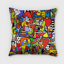 Подушка квадратная Romero Britto - love collage