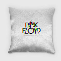 Подушка квадратная PINK FLOYD LOGO ПИНК ФЛОЙД ГЛИТЧ