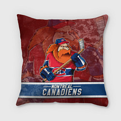 Подушка квадратная Монреаль Канадиенс, Montreal Canadiens Маскот, цвет: 3D-принт