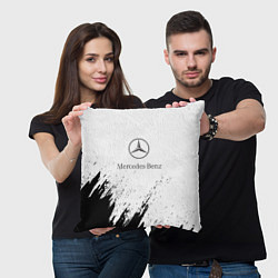 Подушка квадратная Mercedes-Benz - White texture, цвет: 3D-принт — фото 2