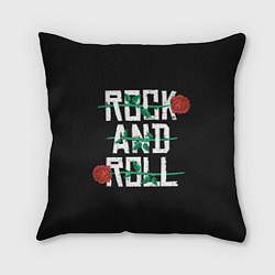 Подушка квадратная ROCK AND ROLL розы, цвет: 3D-принт