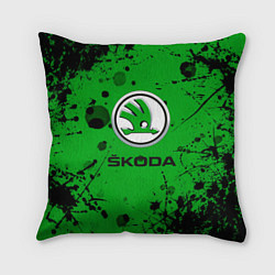 Подушка квадратная Skoda - Брызги красок, цвет: 3D-принт